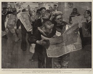 Královnina smrt, příjezd novin na bitevní loď